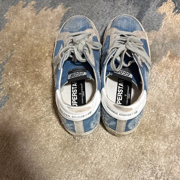 Golden Goose Denim Blue and Light Gray Sneakers